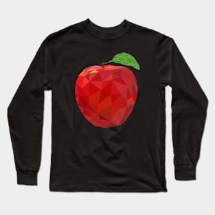 Red Apple Low Poly Art Long Sleeve T-Shirt